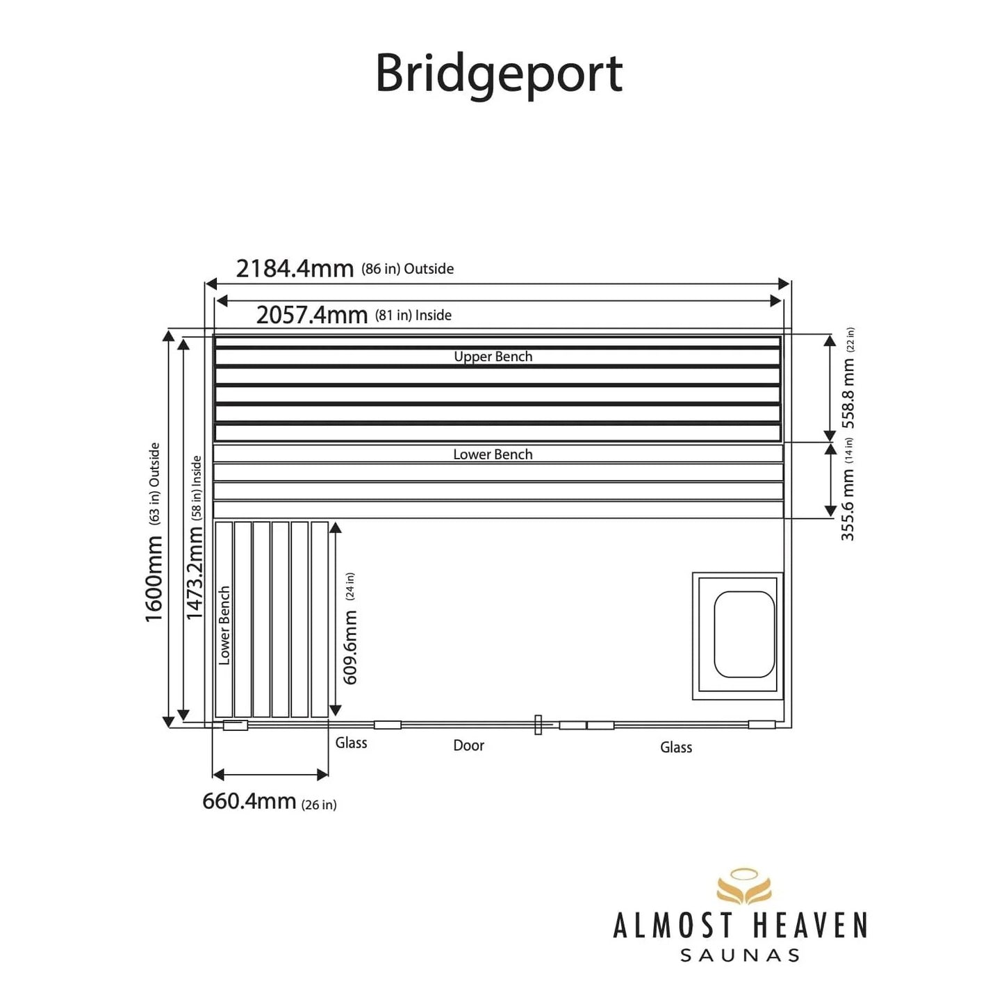 Almost Heaven Bridgeport Indoor Sauna – 6 Person