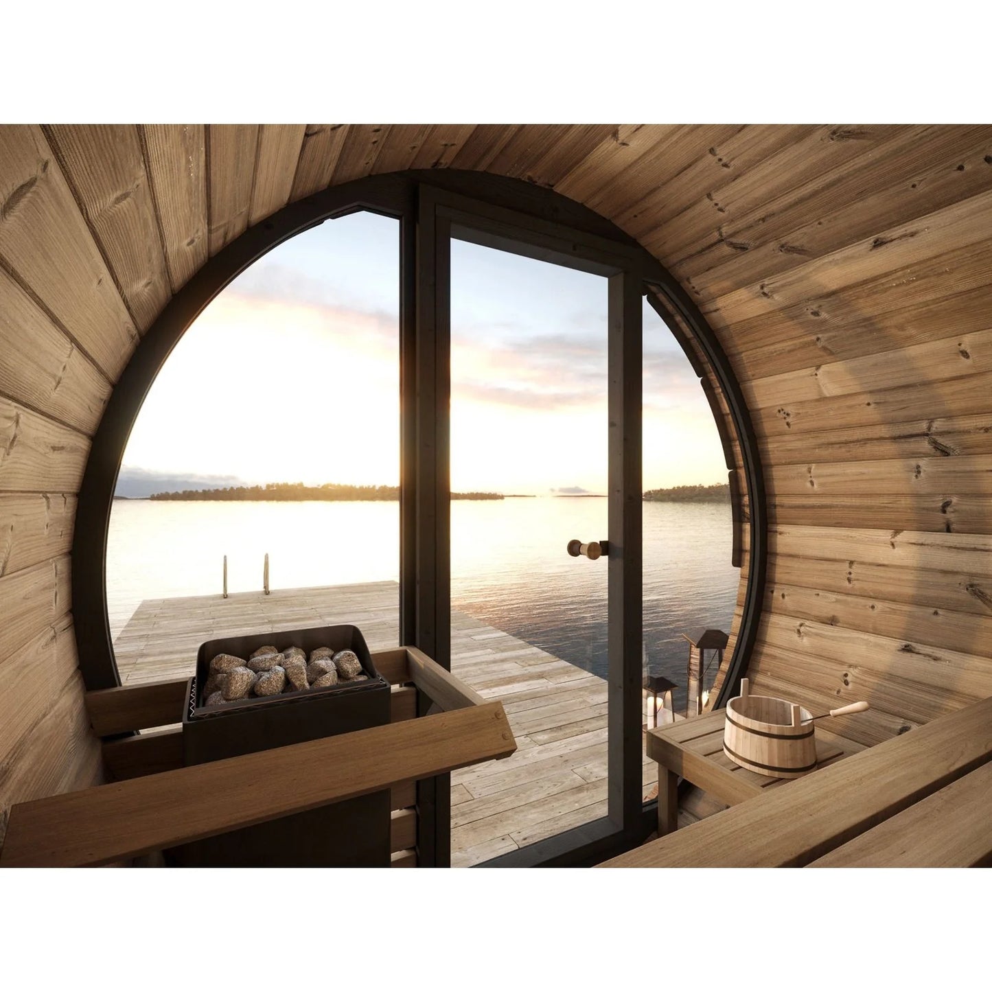 SaunaLife EE6G Ergo-Series Barrel Sauna – 4 Person