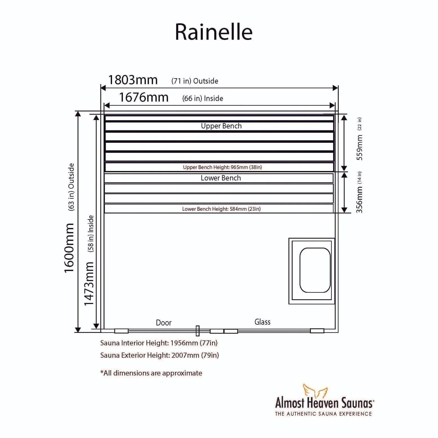 Almost Heaven Rainelle Indoor Sauna – 4 Person