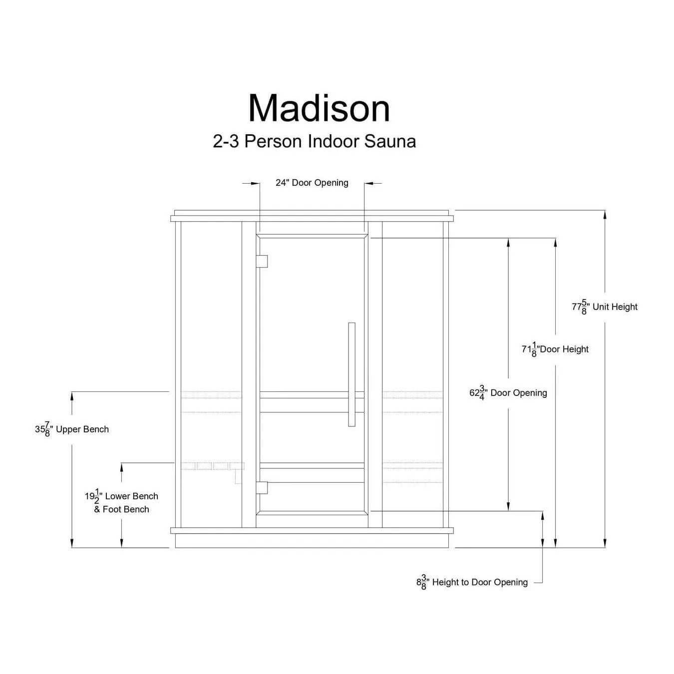 Almost Heaven Madison Indoor Sauna – 2 to 3 Person