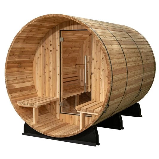 Almost Heaven Charleston Barrel Sauna – 4 Person with Porch